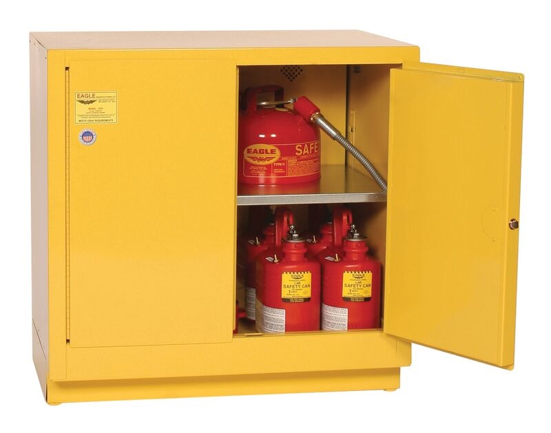 22 Gallon Fire Cabinet, 1 Shelf, 2 Doors, Manual Close