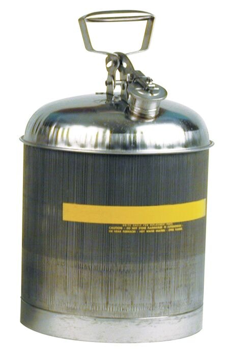5 Gal Stainless Steel Safety Can | Flame Arrester, Self Close