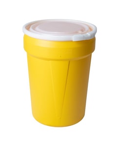 30 Gallon, Plastic Lever-Lock, Lab Plastic Barrel Drum , Yellow - 1601 30 Gallon, Plastic Lever-Lock, Lab Plastic Barrel Drum , Yellow - 1601