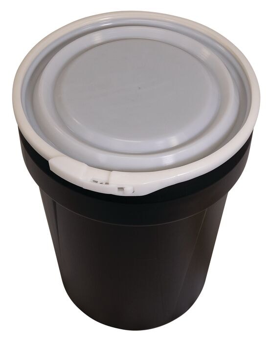 Black 30 Gal Lab Pack Plastic Drum | Plastic Lever-Lock | 1601BLK
