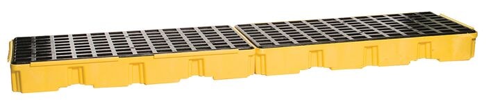 4 Drum, 60.5 Gallon Sump Capacity, Modular Spill Containment Platform without Drain, in-line platform, Yellow - 1647