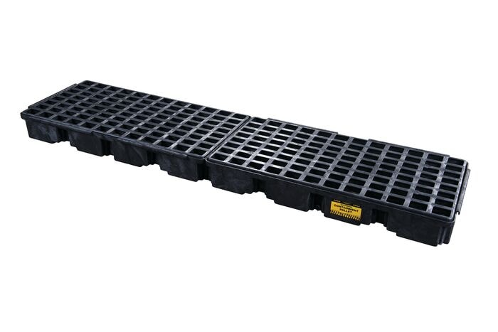 Black 4 Drum Modular Spill Containment Platform With Drain IL | 1647BD ...