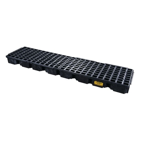 Black 4 Drum Modular Spill Containment Platform With Drain IL | 1647BD ...