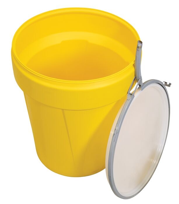 Yellow 40 Gal Lab Pack Plastic Drum | Metal Lever-Lock | 1651M | Eagle