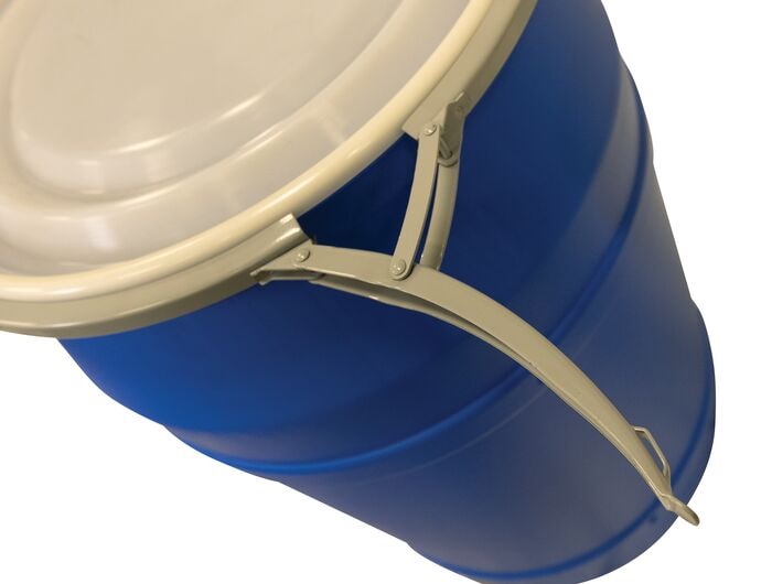 Blue 55 Gal Open Head Plastic Drum | Metal Lever-Lock | 1656MB | Eagle