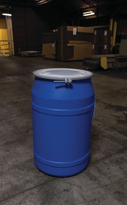Blue 55 Gal Open Head Plastic Drum | Metal Bolt Ring | 1656MBBR