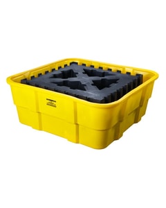 400 Gallon Sump Capacity, IBC Containment Unit with Polyethylene Platform, No Drain, Yellow - 1683 400 Gallon Sump Capacity, IBC Containment Unit with Polyethylene Platform, No Drain, Yellow - 1683