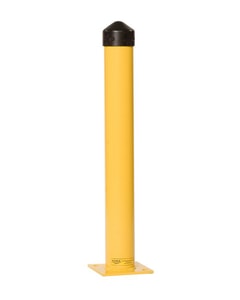 4" x 24", 1/4" Steel, Round, Bollard Post, Yellow - 1742 4" x 24", 1/4" Steel, Round, Bollard Post, Yellow - 1742
