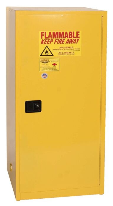60 Gallon Fire Cabinet, 2 Shelves, 1 Door, Manual Close, Yellow - 1961X
