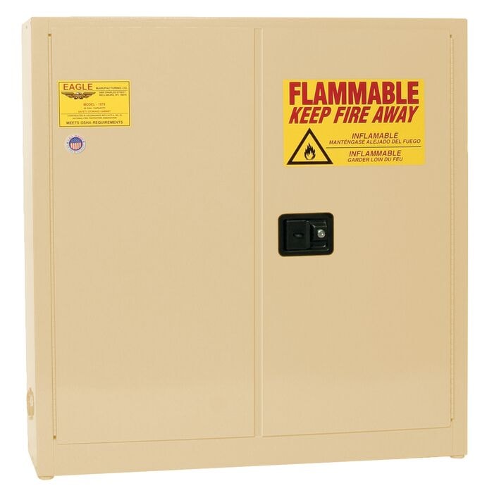 24 Gallon Fire Cabinet, 3 Shelves, 2 Doors, Self Close, Wall Mount ...