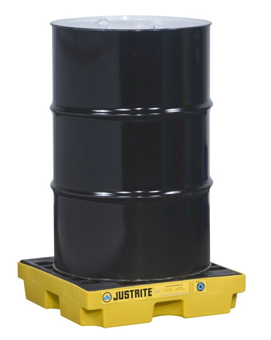 1 Drum Accumulation Center, 12 Gallon Spill Capacity, EcoPolyBlend™, No Drain, Yellow - 28652