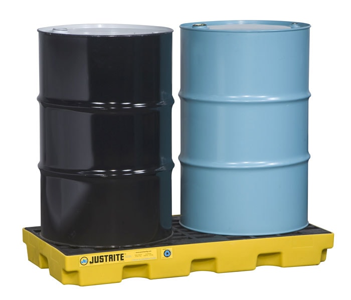 2 Drum Accumulation Center, 24 Gallon Spill Capacity, EcoPolyBlend™, Yellow - 28654