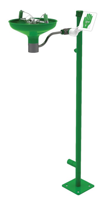 Pedestal Mount, Open Stainless Steel Bowl, Hughes Laboratory Eye/Face Wash, Stainless Steel Pipe - L85GSP