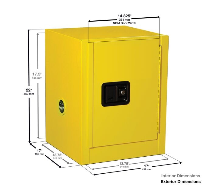 4 Gallon Corrosive Safety Cabinet, Metal Bench Top | Eagle