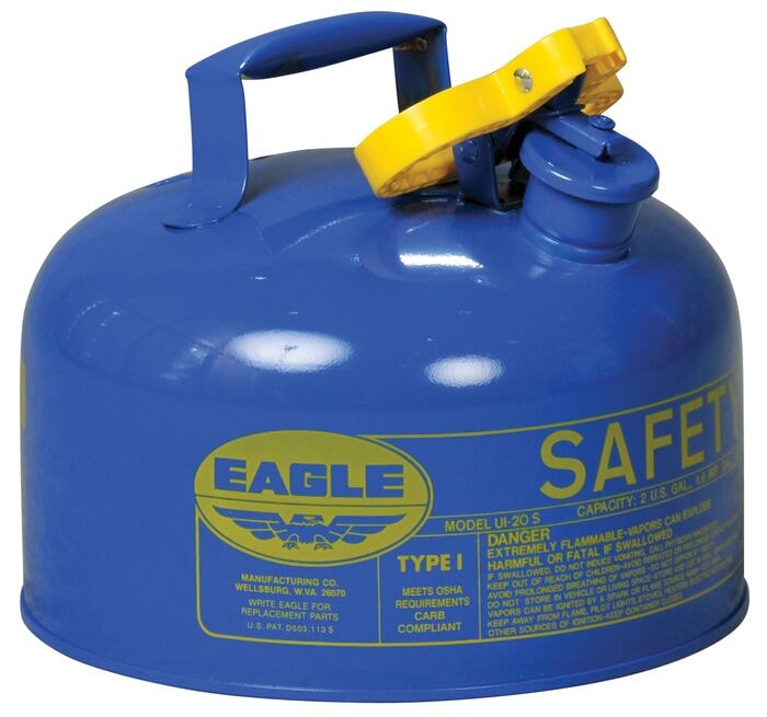 Type I Safety Cans, Galvanized and Stainless Steel, OSHA Approved