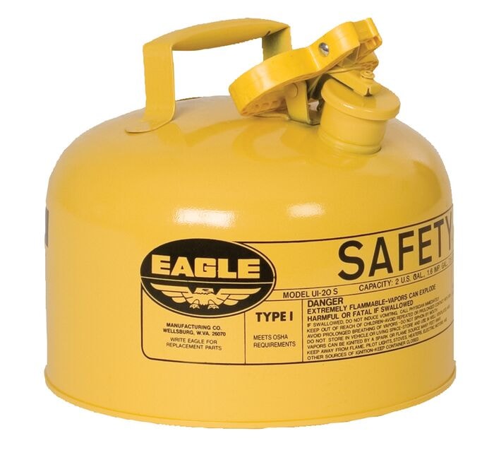 Type I Safety Cans, Galvanized and Stainless Steel, OSHA Approved