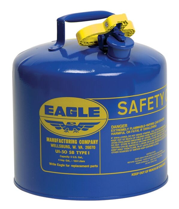5 Gal Blue Steel Safety Can for Kerosene – Type I Arrester | Eagle