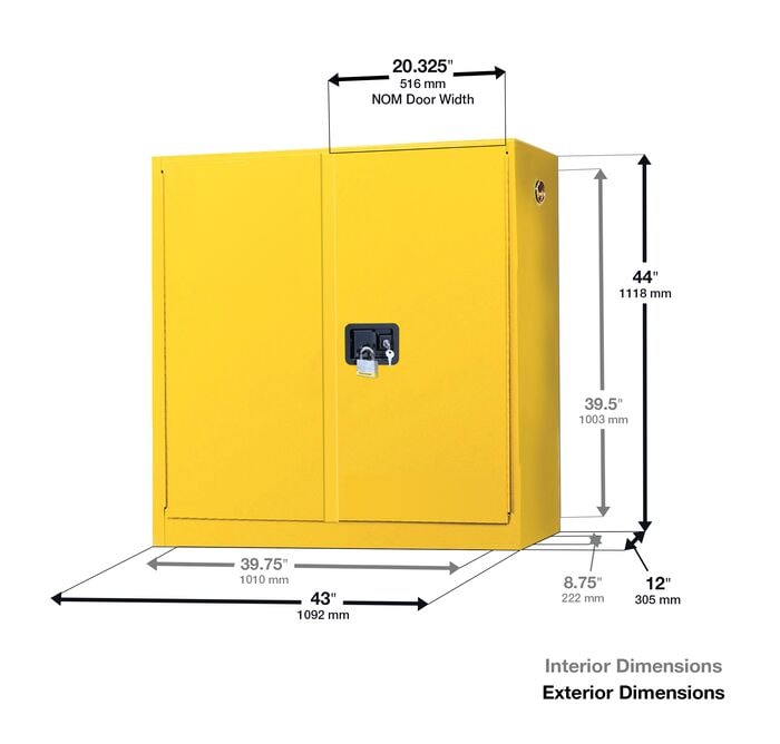 24 Gal Red Aerosol Can Safety Cabinet | Manual Close