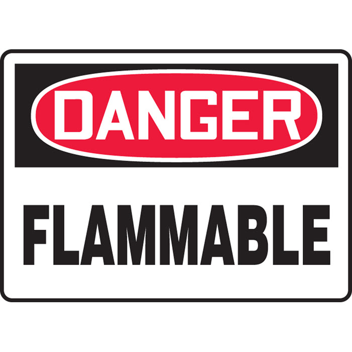 OSHA Danger Safety Sign: Flammable, 10” x 14” - MCHL231VA